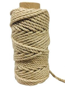 100 feet 5mm jute twine, heavy duty jute rope, natural hemp rope for diy arts crafts, gardening, bundling，home decorating, cat scratching post