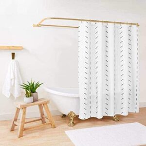 boho farmhouse shower curtain set for bathroom, hooks included, black and white, size 72x72