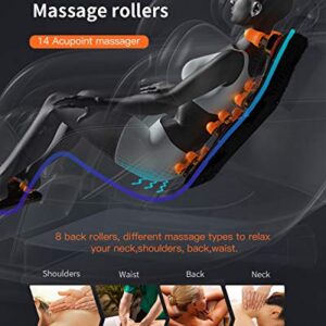 BestMassage Electric Shiatsu Zero Gravity Full Body Massage Chair Recliner with Built-in Heat Therapy Foot Roller Airbag Massage System Stretch Vibrating Wireless Bluetooth Speaker,Black