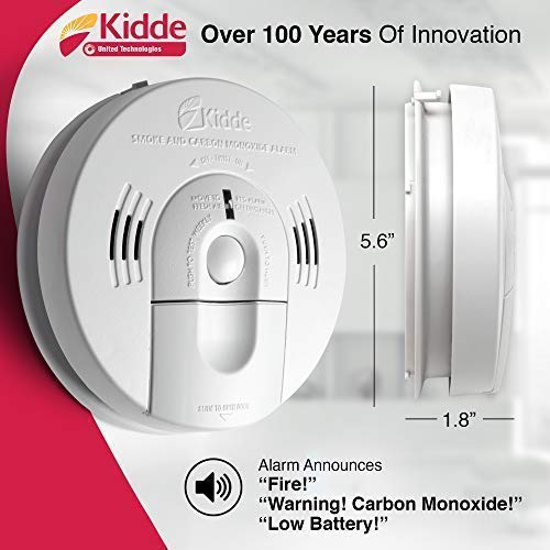 Kidde KN-COSM-IBA Hardwire Combination Smoke Carbon Monoxide Detector Battery Backup Voice Warning Interconnectable (2-Pack)