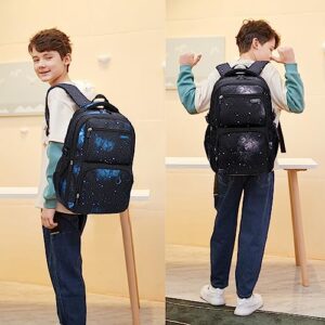 Galaxy School-Bag Backpack with Lunch-Bag for Boys Middle-School Elementary Bookbag