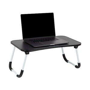 mind reader woodland collection, portable laptop desk/breakfast table, collapsible, portable, folding legs, black