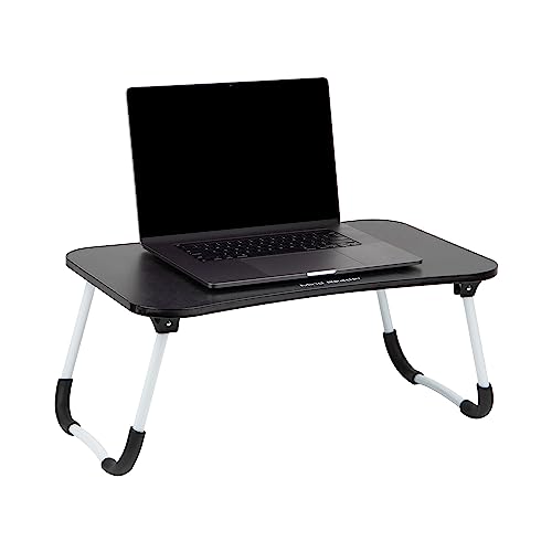 Mind Reader Woodland Collection, Portable Laptop Desk/Breakfast Table, Collapsible, Portable, Folding Legs, Black