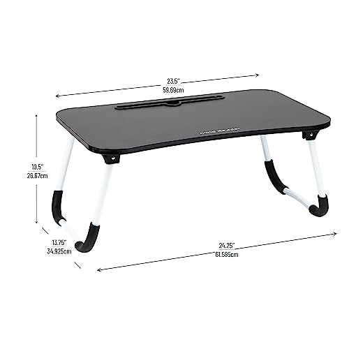 Mind Reader Woodland Collection, Portable Laptop Desk/Breakfast Table, Collapsible, Portable, Folding Legs, Black