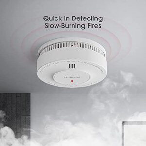 X-Sense Smoke Alarm, 10-Year Battery Fire Alarm Smoke Detector with LED Indicator & Silence Button, SD2J0AX