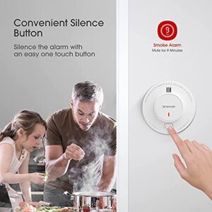 X-Sense Smoke Alarm, 10-Year Battery Fire Alarm Smoke Detector with LED Indicator & Silence Button, SD2J0AX