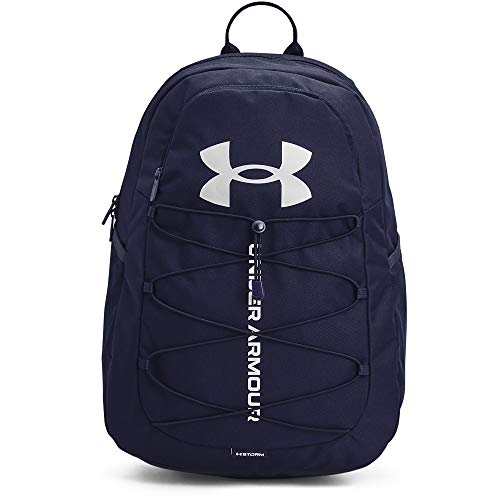 Under Armour Adult Hustle Sport Backpack , Midnight Navy (410)/Metallic Silver , One Size Fits All