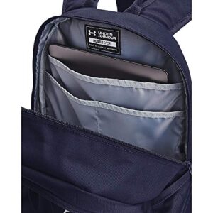 Under Armour Adult Hustle Sport Backpack , Midnight Navy (410)/Metallic Silver , One Size Fits All