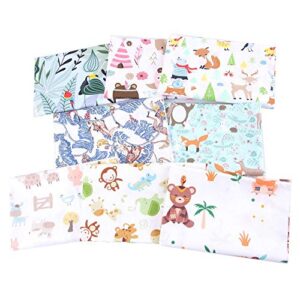 MoonyLI 8Pcs Cotton Fabric Bundle Cartoon gedruckt Quilting Fabric Prints Cotton Fabric Cartoon Muster Nähmaterial DIY Quilting Fabric Scraps Set für Patchwork Craft