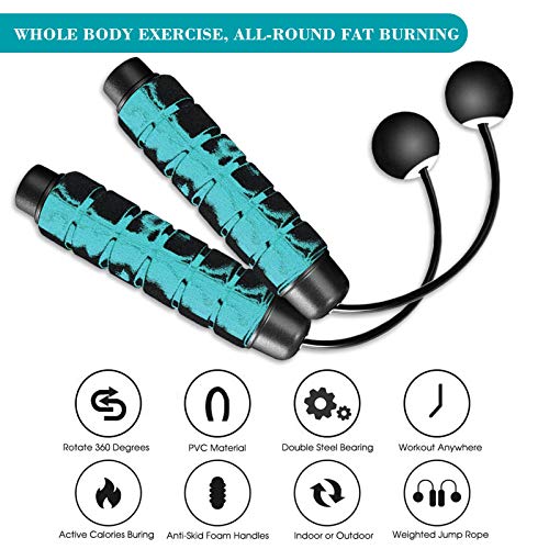 Redify Weighted Cordless Jump Rope for Fitness[Suitable for Different Ages and Levels] Ropeless Jump Rope for Crossfit Boxing MMA WOD Training, High Speed Rope Skipping for Narrow Space