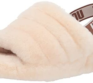 UGG Women's Fluff Yeah Slide Slipper, Natural, 9 M US