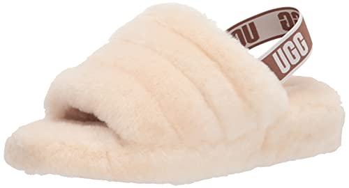 UGG Women's Fluff Yeah Slide Slipper, Natural, 9 M US