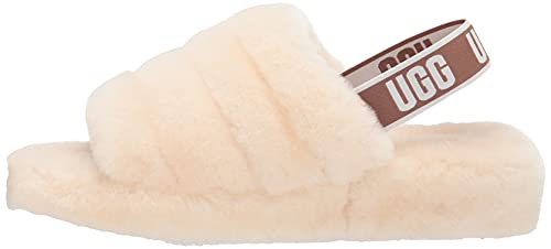 UGG Women's Fluff Yeah Slide Slipper, Natural, 9 M US