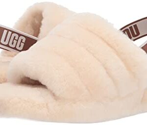 UGG Women's Fluff Yeah Slide Slipper, Natural, 9 M US