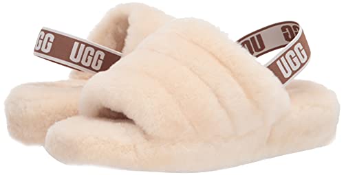 UGG Women's Fluff Yeah Slide Slipper, Natural, 9 M US