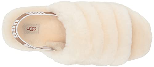 UGG Women's Fluff Yeah Slide Slipper, Natural, 9 M US