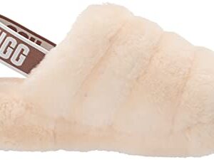 UGG Women's Fluff Yeah Slide Slipper, Natural, 9 M US