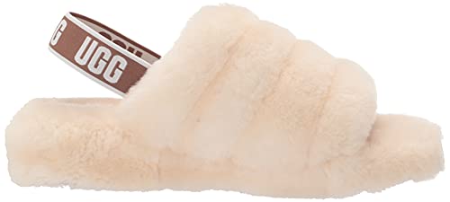 UGG Women's Fluff Yeah Slide Slipper, Natural, 9 M US