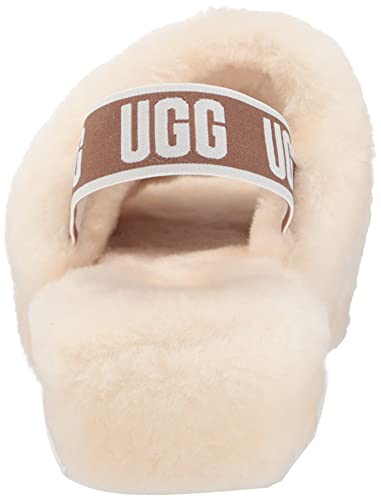 UGG Women's Fluff Yeah Slide Slipper, Natural, 9 M US