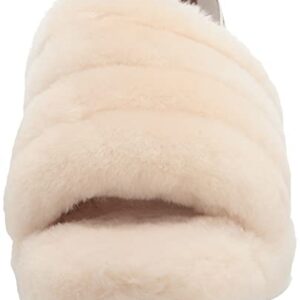 UGG Women's Fluff Yeah Slide Slipper, Natural, 9 M US