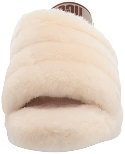 UGG Women's Fluff Yeah Slide Slipper, Natural, 9 M US