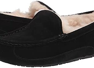 UGG Unisex-Child's Ascot Slipper, Black Suede, 1 M US