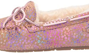 UGG Girls K Dakota Spots Slipper, Chestnut Sparkle Suede, 5 Big Kid