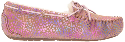 UGG Girls K Dakota Spots Slipper, Chestnut Sparkle Suede, 5 Big Kid