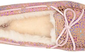 UGG Girls K Dakota Spots Slipper, Chestnut Sparkle Suede, 5 Big Kid