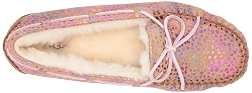 UGG Girls K Dakota Spots Slipper, Chestnut Sparkle Suede, 5 Big Kid