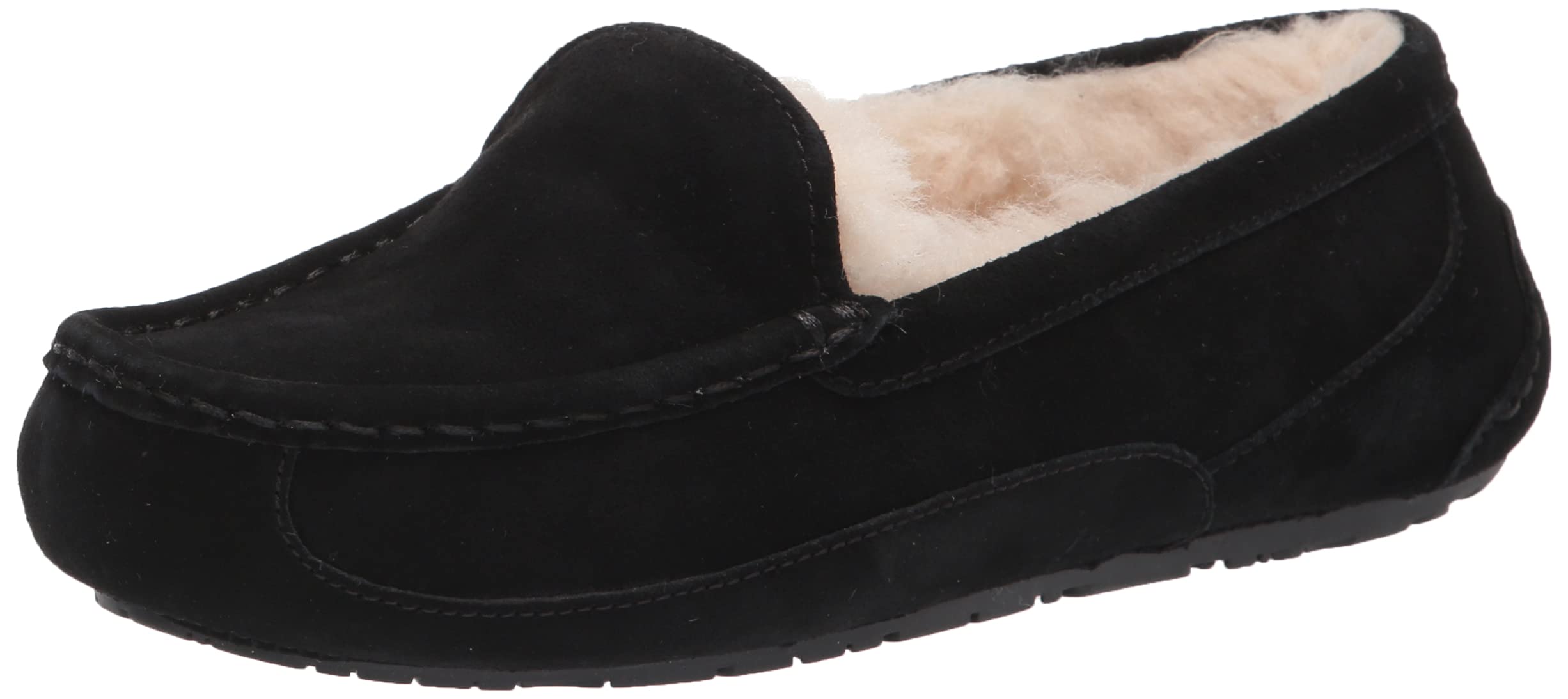 UGG Unisex-Child's Ascot Slipper, Black Suede, 5 M US