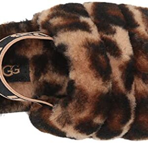 UGG Girls T Fluff Yeah Slide Panther Print Slipper, Butterscotch, 11 Little Kid