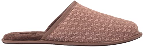 UGG Men's Scuff Logo Jacquard Slipper, Chestnut, 10