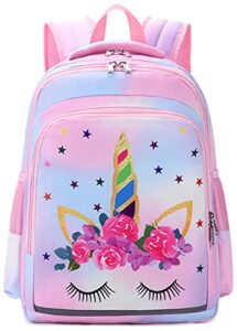 camtop girls backpack for school kids backpacks preschool kindergarten elementary bookbag(rainbow,age 3-9 years)