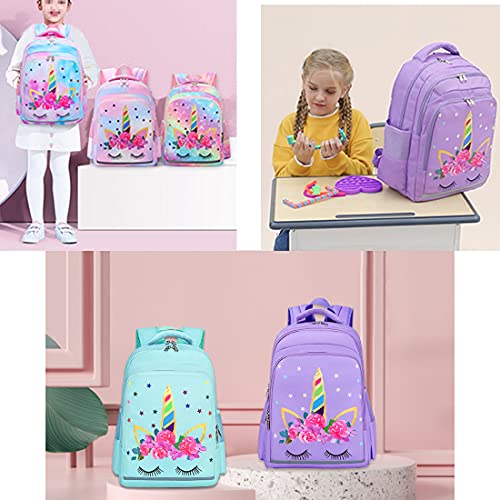 CAMTOP Girls Backpack for School Kids Backpacks Preschool Kindergarten Elementary Bookbag(Rainbow,Age 3-9 Years)