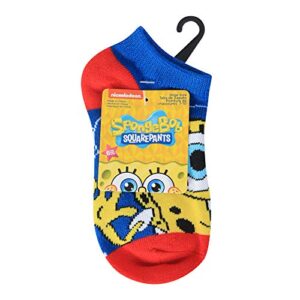 Nickelodeon Spongebob Squarepants Boys No Show Socks, Blue, Medium