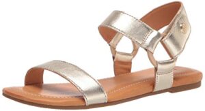 ugg women's rynell flat sandal, gold metallic, 5.5