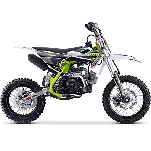 MotoTec X2 110cc 4-Stroke Gas Dirt Bike Green, 61x28x40, (MT-DB-X2-110cc_Green)