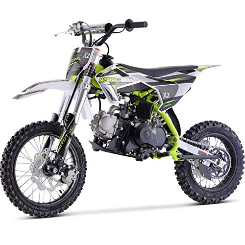 MotoTec X2 110cc 4-Stroke Gas Dirt Bike Green, 61x28x40, (MT-DB-X2-110cc_Green)