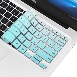 CaseBuy Premium Keyboard Cover for ASUS Chromebook Flip C433 C434 2 in 1 14" Laptop, Chromebook C302CA/C423NA/C425TA/C433TA/C434TA-DH342T DSM4T DS384T C523NA Keyboard Skin, Ombre Mint