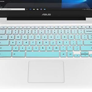 CaseBuy Premium Keyboard Cover for ASUS Chromebook Flip C433 C434 2 in 1 14" Laptop, Chromebook C302CA/C423NA/C425TA/C433TA/C434TA-DH342T DSM4T DS384T C523NA Keyboard Skin, Ombre Mint