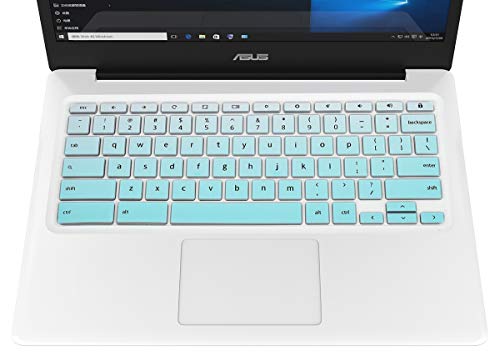 CaseBuy Premium Keyboard Cover for ASUS Chromebook Flip C433 C434 2 in 1 14" Laptop, Chromebook C302CA/C423NA/C425TA/C433TA/C434TA-DH342T DSM4T DS384T C523NA Keyboard Skin, Ombre Mint