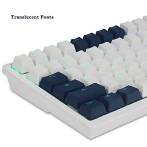 Happy Balls PBT Keycaps Backlit Cherry MX Keycap Set Doubleshot OEM Profile Translucent with Keycap Puller for US UK Layout 61 68 84 87 104 108 MX Switches Mechanical Keyboard