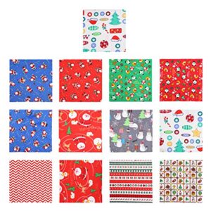 healifty christmas fabric 13pcs christmas cotton fabric bundles patchwork precut fabric scraps quilting fabric sheets for diy christmas stocking tree wreath doll quilted fabric drapery