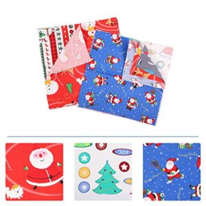 Healifty Christmas Fabric 13Pcs Christmas Cotton Fabric Bundles Patchwork Precut Fabric Scraps Quilting Fabric Sheets for DIY Christmas Stocking Tree Wreath Doll Quilted Fabric Drapery