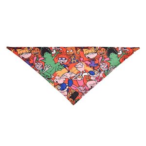 spongebob squarepants for pets all stars dog bandana | soft and comfortable dog bandana with 90s nickelodeon characters from rugrats, hey arnold, and more | one size fits all dog bandana