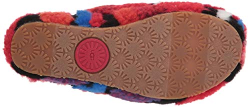 UGG Women's Fluff Yeah Slipper, Red Cali Collage, 6