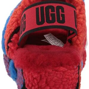 UGG Women's Fluff Yeah Slipper, Red Cali Collage, 6