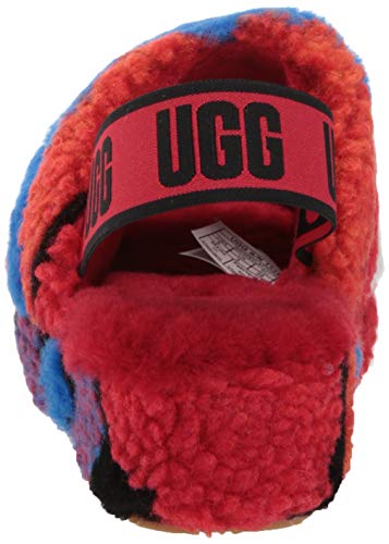 UGG Women's Fluff Yeah Slipper, Red Cali Collage, 6