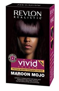 revlon realistic vivid colour protein infused permanent colour maroon mojo (pack of 2)